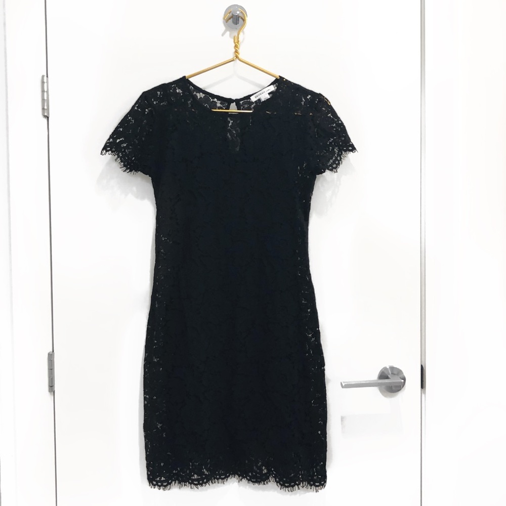 Reynah Couture Black Lace overlay Dress. Like new!